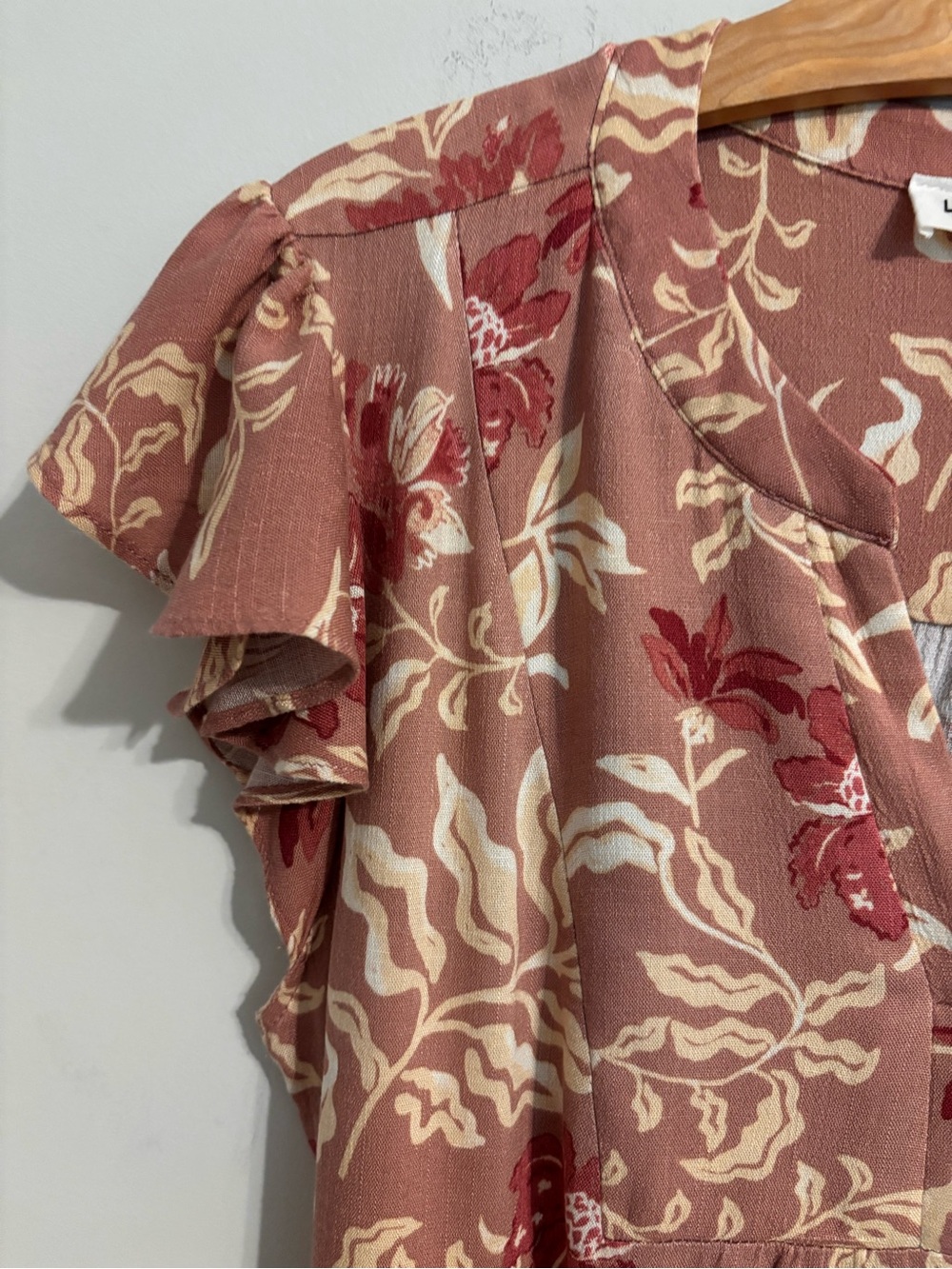 Lucky Brand Flutter sleeve Midi Floral Dress - Picture 6 of 13